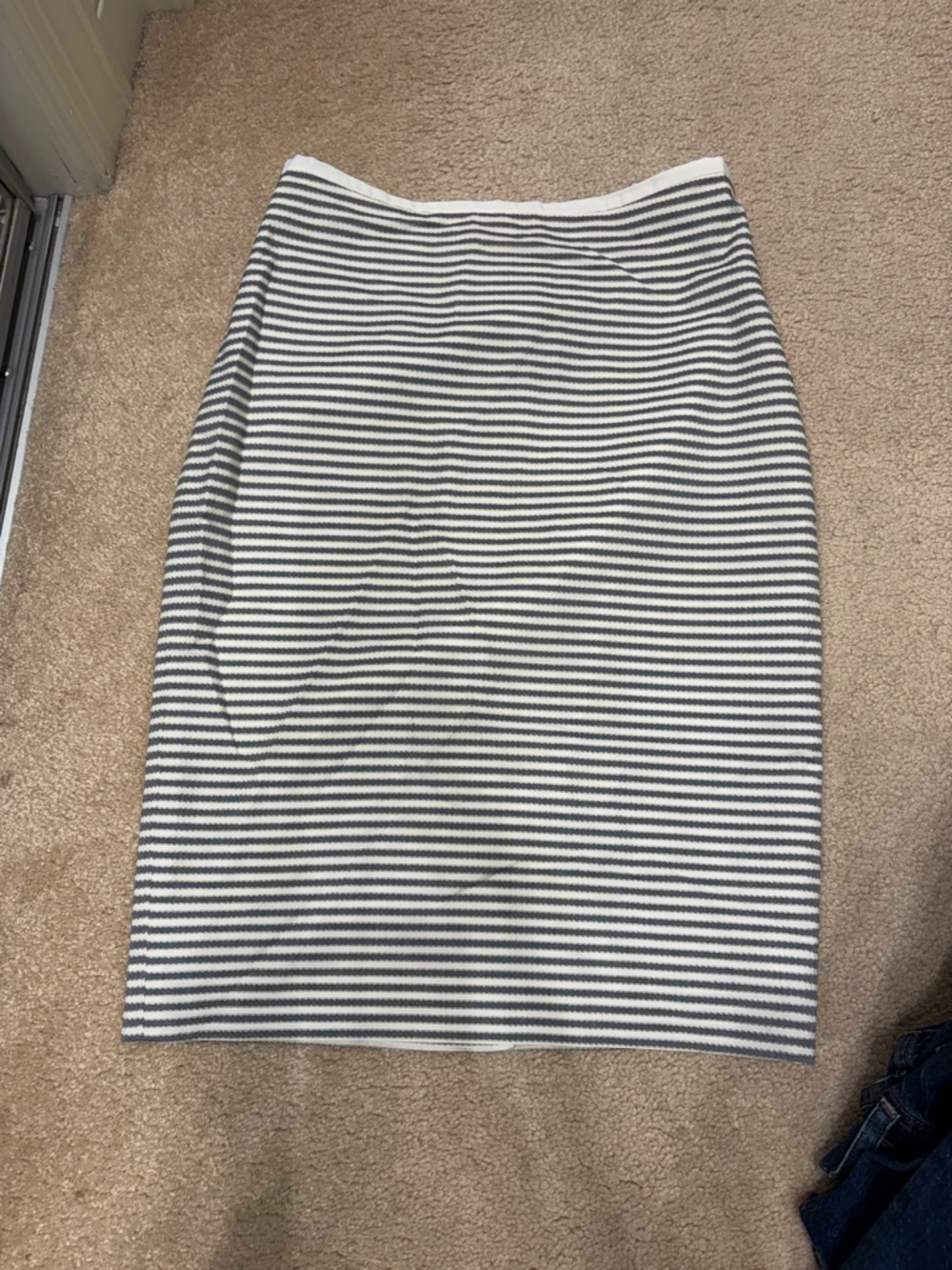 The Limited Striped Pencil Skirt in White and Gray